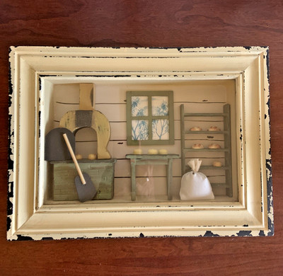 Decorative Miniature Bakery Shadow Box Shabby Chic Style Wall Decor