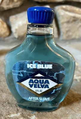 Vintage Aqua Velva Ice Blue After Shave JB Williams GLASS Bottle 6 oz, NEW FULL