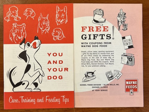 VINTAGE DOG FOOD AD BROCHURE WAYNE FEEDS Chicago Illinois 1950’s