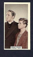 1939 #65 Film Favourites Cigarette Trade Card, Mickey Rooney, Spencer Tracy