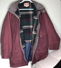 woolrich 6116 burgundy jacket men size large Beautiful Flannel Lined Vintage