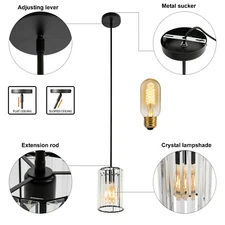 3pcs Modern Crystal Pendant Lamp Kitchen Island Light Hanging Fixture Chandelier