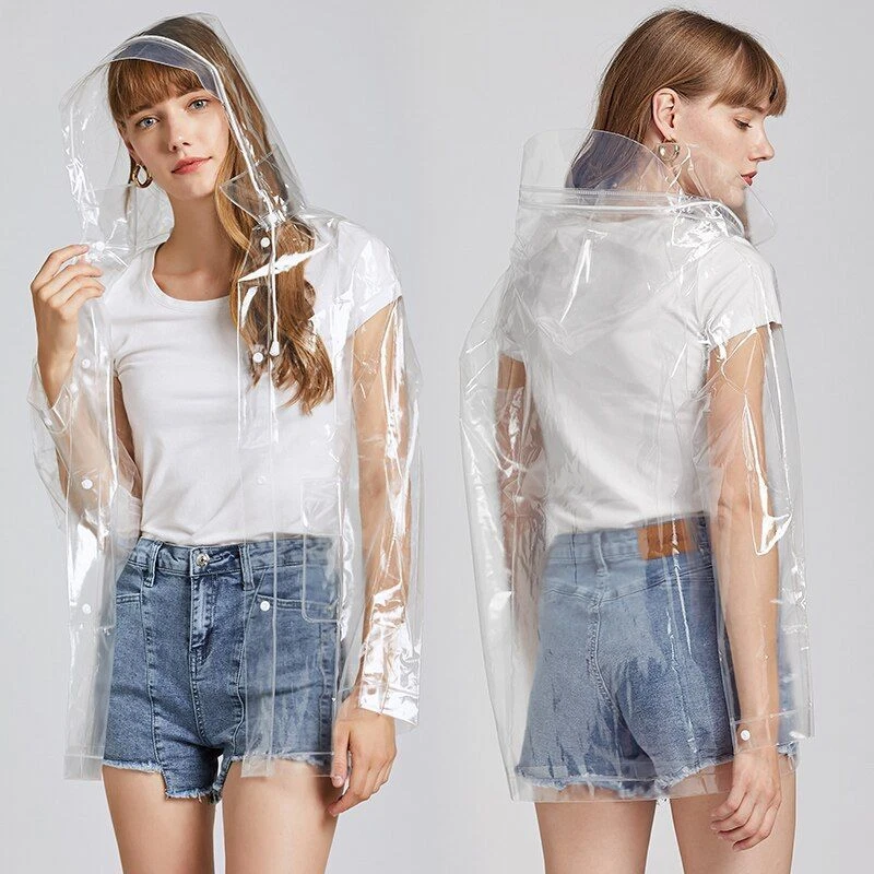 Womens top clear raincoat