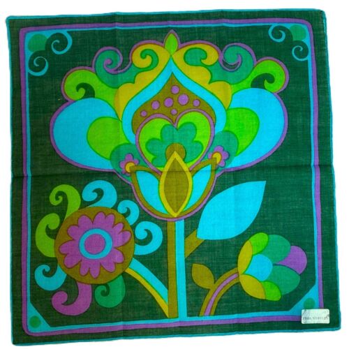 MWT Swiss FISBA Hanky anni 60 mod op art boho EXC - Foto 2 di 6