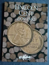 Damaged HE Harris Lincoln Cent Starting 1909-1940 Penny Coin Folder #1
