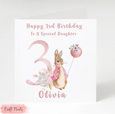 Personalised Peter Rabbit Birthday Card Daughter Granddaughter 1st 2nd 3rd 4th 