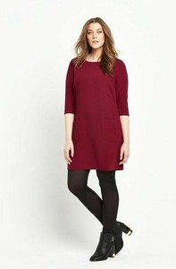 dark red shift dress