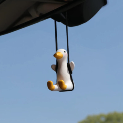 Swinging Duck Rear View Mirror Hanging Ornament Decoration Pendant Charm Accesso