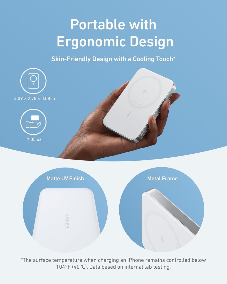 Anker MagGo Power Bank 10000mAh Slim Magnetic Battery 15W Qi2 MagSafe  Charging | eBay
