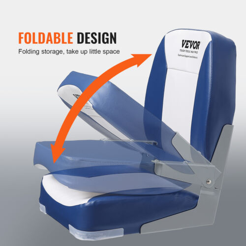 VEVOR 2X Folding Boat Seats Low Back Marine Seating Set All Weather Swivel Chair - Picture 5 of 12