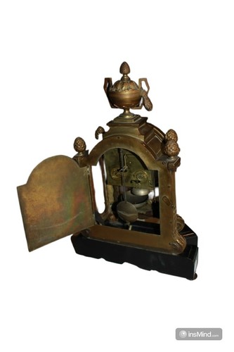 Orologio da Tavolo Luigi XV di metà 1800 in Bronzo E Marmo - Foto 5 di 5
