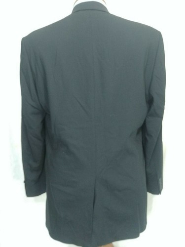 42 L Alan Flusser Herren Sakko Blazer Mantel Schwarz 2 Knopf Wolle Super 100s - Bild 4 von 10