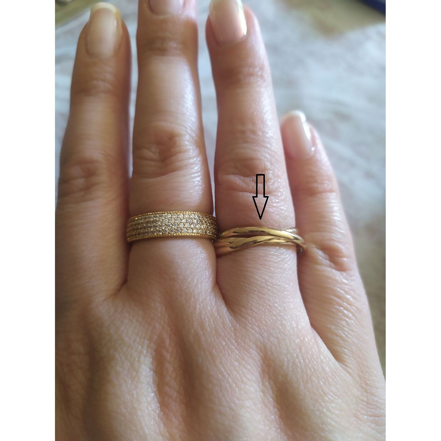 Bague alliance 3 joncs lisse plaqué or, le bijou hypoallergénique et résistant qui ne ternit pas