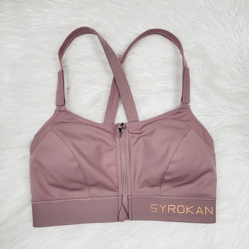 Syrokan Sports Bra Size 38F Pink High Impact Front Zip Padded A301S