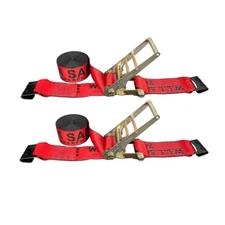 3" x 30' Ratchet Strap w/Flat Hook Heavy Duty Cargo Tie Down Straps WLL 5400 LBS