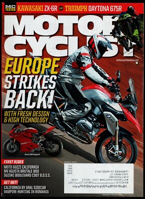 MARCH 2013 MOTORCYCLIST MAGAZINE, BMW R1200GS, DUCATI 1199