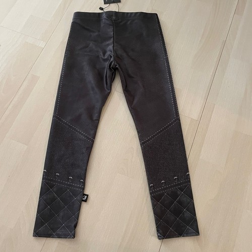 NWT Terez Little Girls Biker Beauty Black Leggings Size L Zipped Pockets Moto - Picture 2 of 8