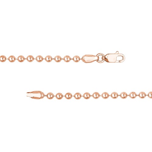 2-3.5mm Bead Ball Chain Bracelet Women Men Solid 14K Yellow White Rose Real Gold - Picture 21 of 29