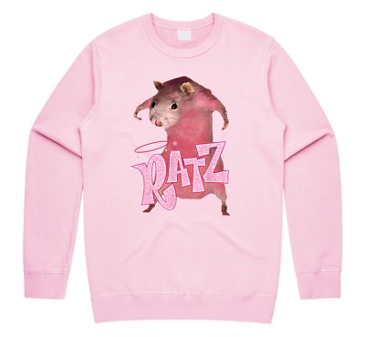 Ratz Jumper Sweater Sweatshirt Funny Pink Rat Meme Internet Humour