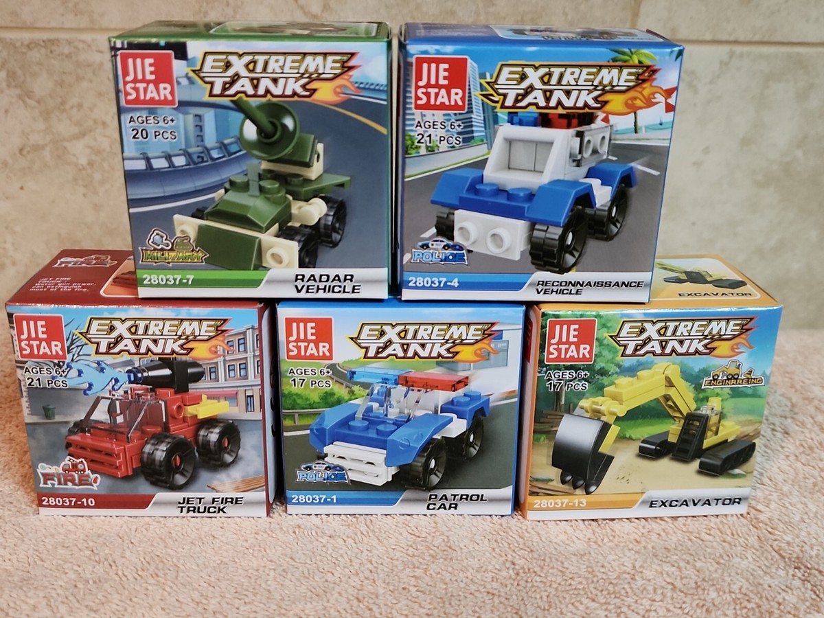 Jie Star Set of 5 Building Sets ( Radar Vehicle,Jet Fire Truck