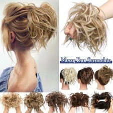 UK Large Scrunchie Messy Bun Hair Piece Tousled Updo Wrap on Ponytail Real THICK