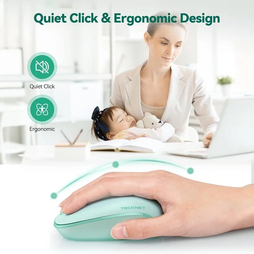 Wireless Mouse for Laptop, 2.4G Quiet Computer Mouse with USB Receiver, 4 Button - Picture 7 of 7