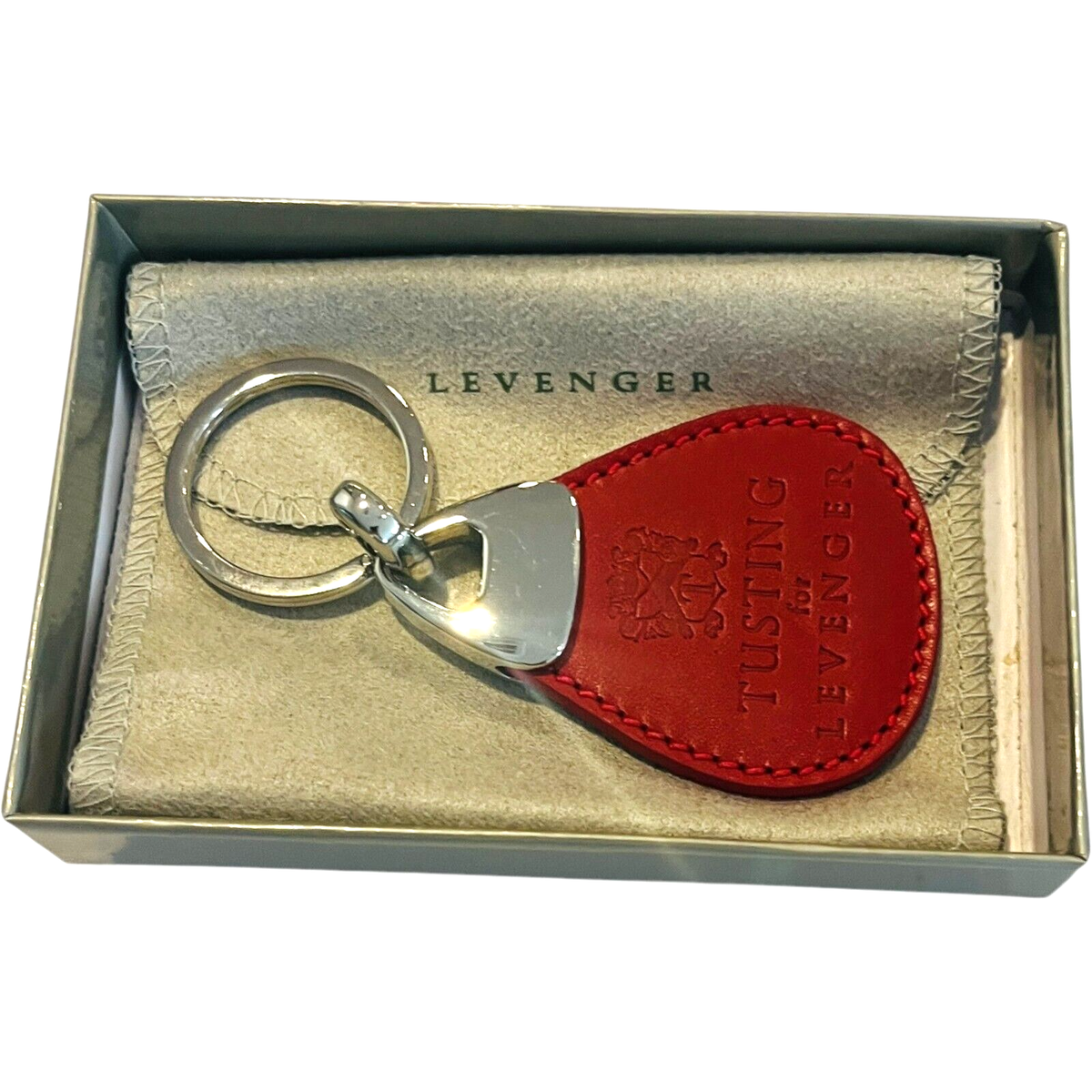 LEVENGER Leather Key Ring - Red - NEW in Box | eBay
