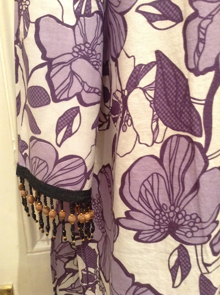 Maurices - Top túnica o encubrimiento de playa estampado tropical blanco púrpura lila - O/S Foto 4 de 4