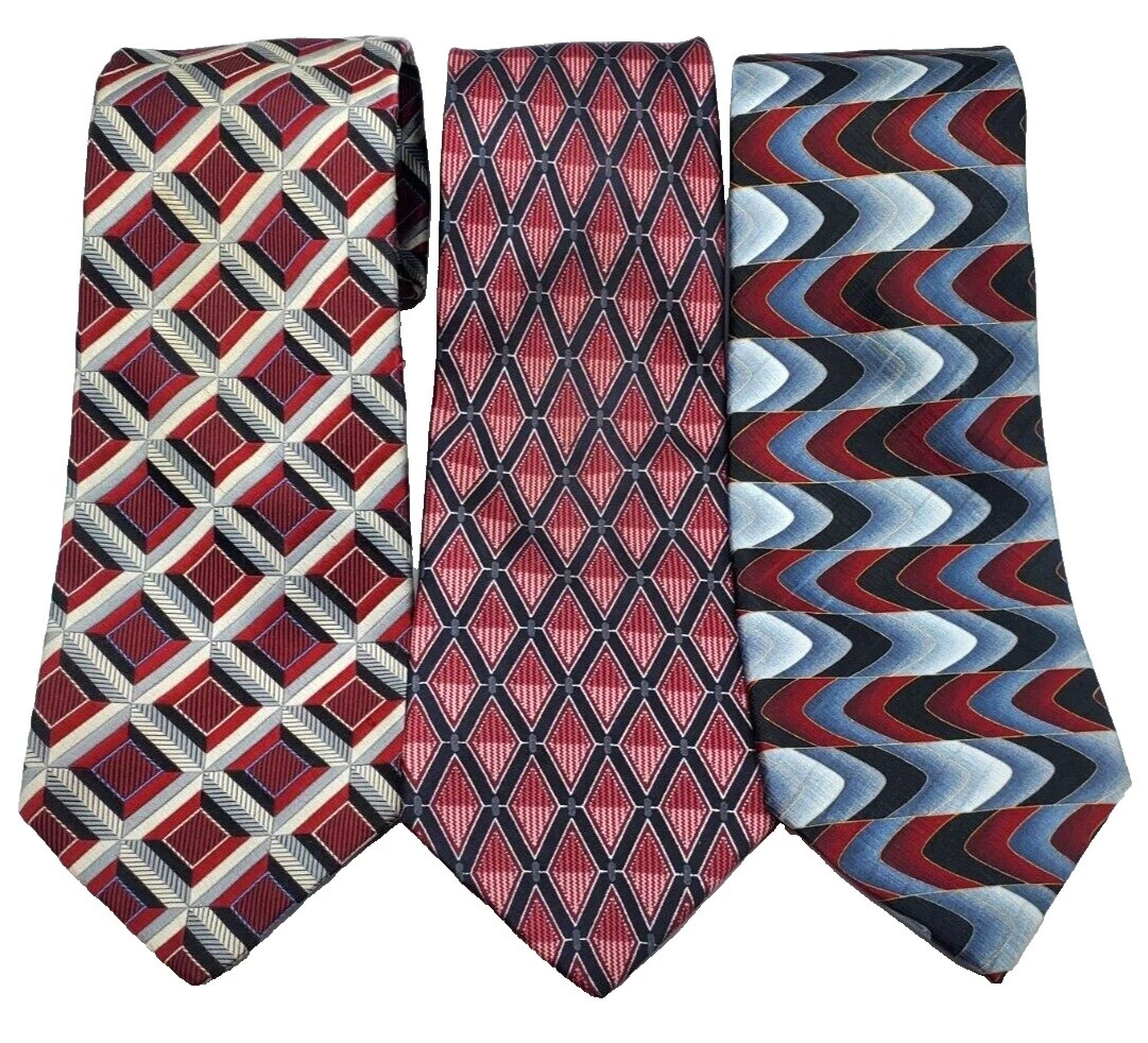 Murano Black Geometric Ties for Men