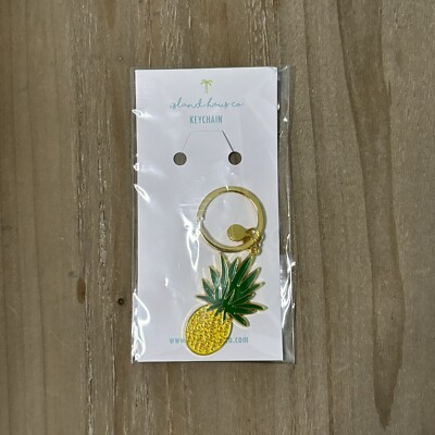 Beachly Box Island Haus Co Pineapple Keychain New