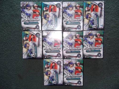 (10)2022 BOWMAN PLATINUM BASEBALL FACTORY SEALED BLASTER BOX LOT, AUTO'S??