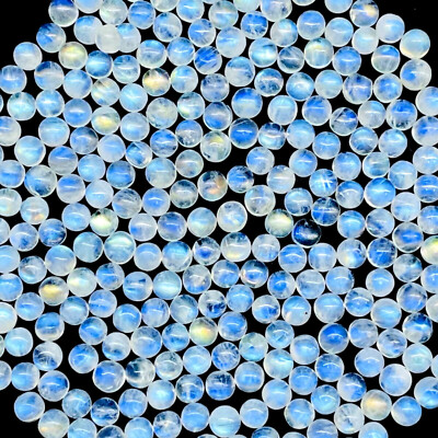 1 Natural white blue  moonstone cabochon  Cab ca. 3,7mm