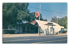 1960'S. UNION 76. GAS STATION. BARRETT CAFE. DULZURA, CALIF. POSTCARD. SZ22