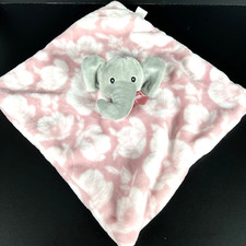 Lila Jack Pink White Floral Plush Gray Elephant Lovey Security Blanket