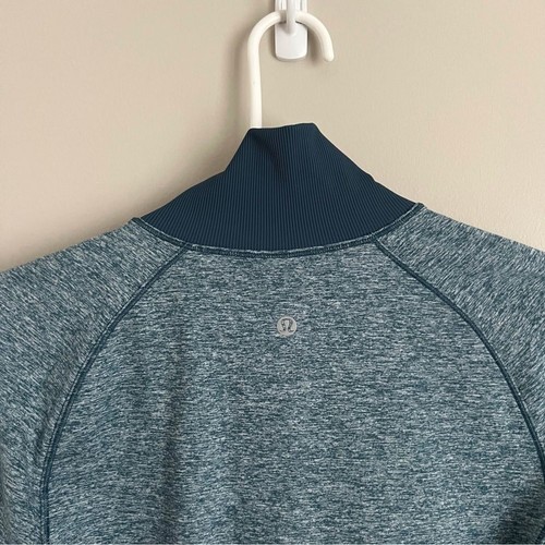 Lululemon Sz 8 Always Alert 1/2 Zip Pullover Long Sleeve Heathered Blue W3CJXS - Picture 7 of 11