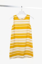 Dolce & Gabbana SS/13 Yellow and White Striped Sleeveless Mini Dress, Size S