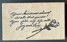You Fill My Life with Joy and Love Word Phrase Sentiment Wood Rubber Stamp