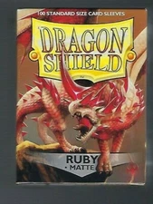  Dragon Shield Matte Ruby (100) Shield Sleeves Free Shipping