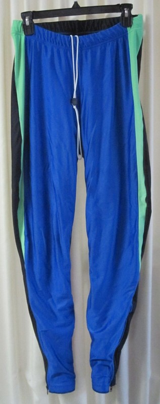 Cannondale Womens X Elastic Drawstring Cycling Legging Blk Blue Neon Ankle Zip