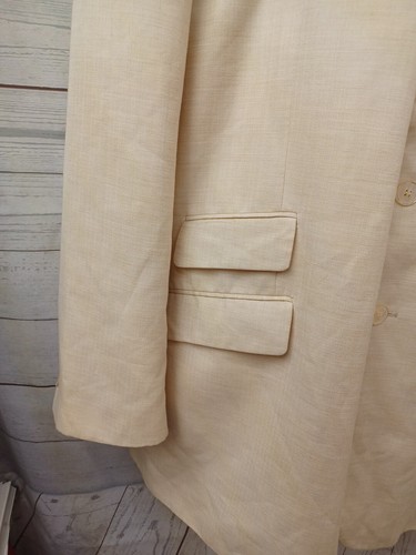 Vtg Stacey Adams Mens Suit Set 2 Pcs Beige Blazer 52R Pants 47R / 44x29.5 - Picture 4 of 12