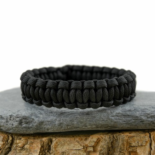 Paracord Survival Armband - Mad Max Style - verstellbar - schwarz - handgefertigt UK - Bild 2 von 3