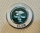 Cypress Point Golf Club Double Sided White & Green Ball Mark Marker With Holder
