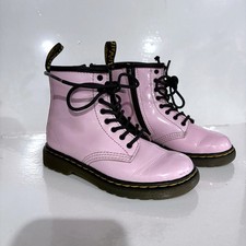 Dr Martens Kids US 10 Pink Patent Lace Up Combat Boots Y2K Grunge Cute