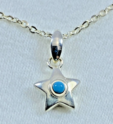 Kit Heide Sterlingsilber Türkis Dezember Geburtstag Stern Halskette, 16/18'', Neu mit Etikett