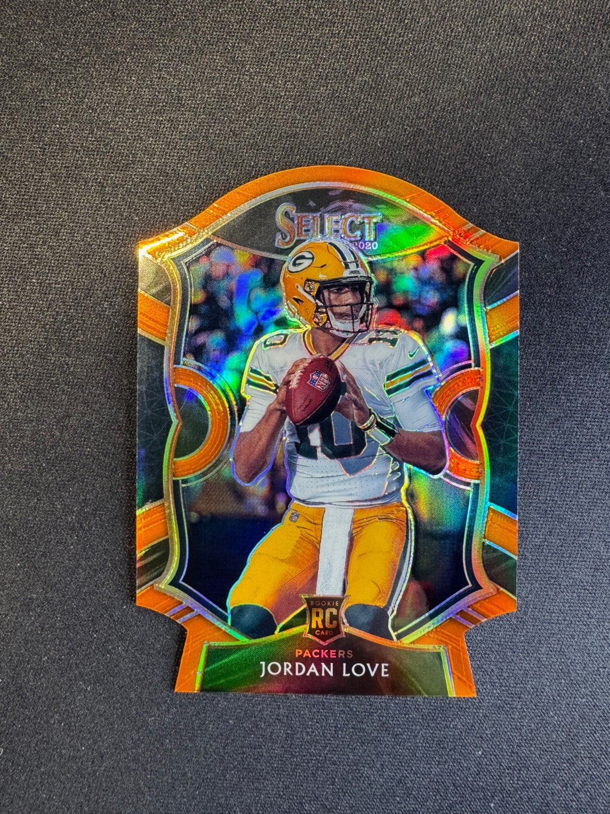 2020 Panini Select Jordan Love RC Orange Prizm Die-Cut #47 Packers Rookie