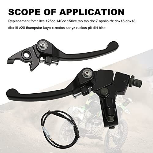 7/8 Folding Clutch Brake Lever Perch with Clutch Cable Replacement for Black