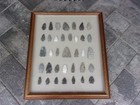 Authentic Native American Arrowheads Lot Of 36 Framed And Ready To Be Displayed  — photo 1