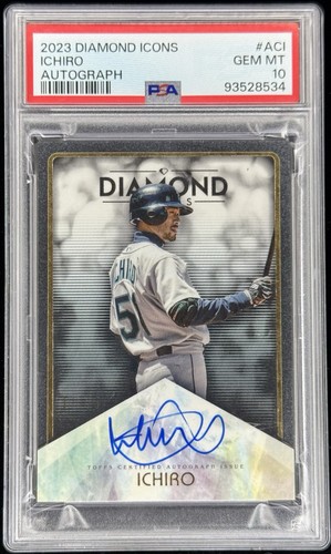 Ichiro /25 On Card Auto PSA 10 2023 Topps Diamond Icons SSP Mariners 
