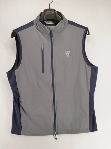 Peter Millar Vest Men Medium M Gray Navy Golf Whitemarsh Valley CC Logo Full Zip - product listing photo