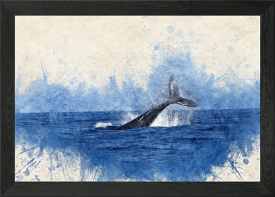 Aquarell Walschwanzbruch gerahmtes Wandbild Poster Leinwanddruck Bild